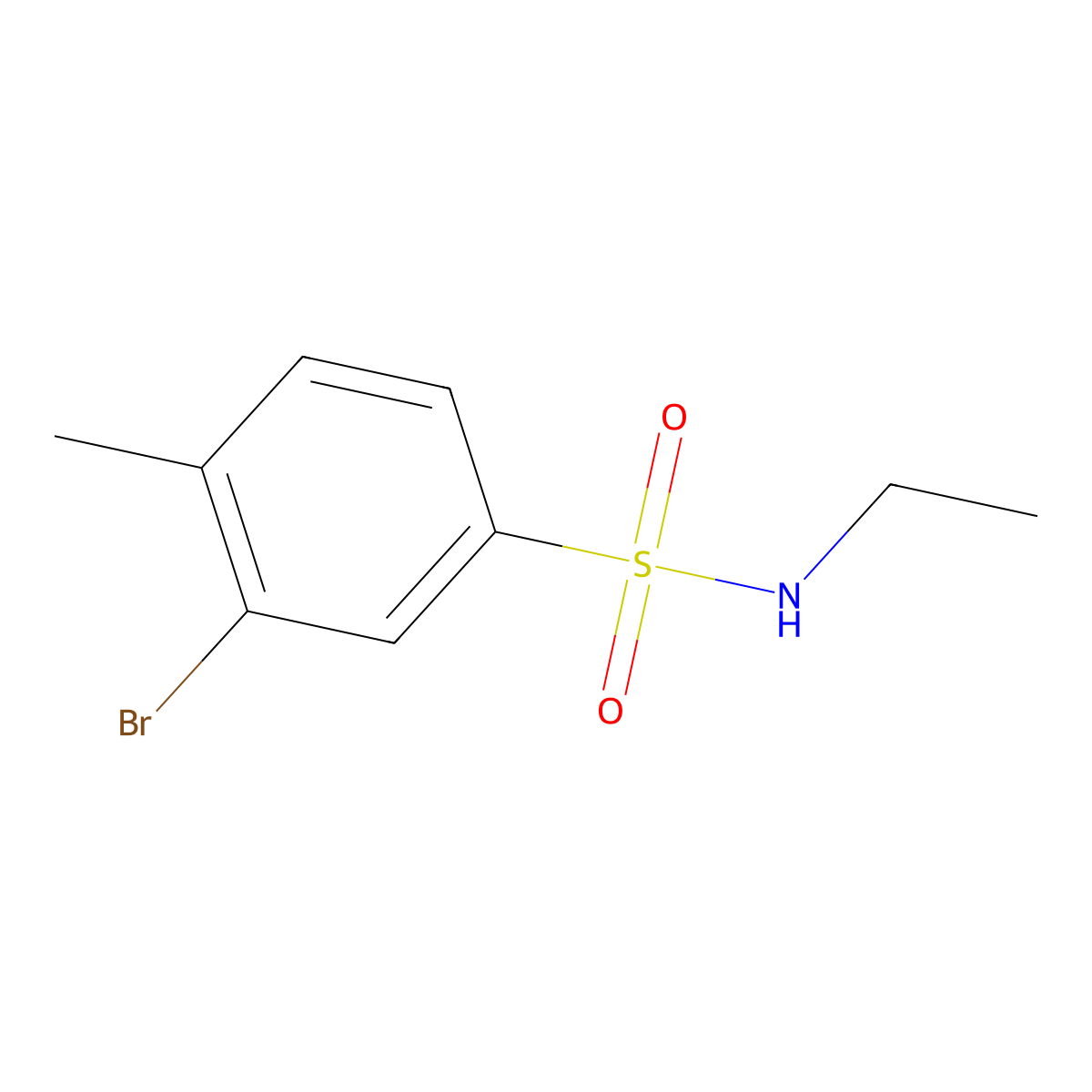 N-Ethyl 3-bromo-4-methylbenzenesulfonamide molecular structure, CAS 850429-65-1