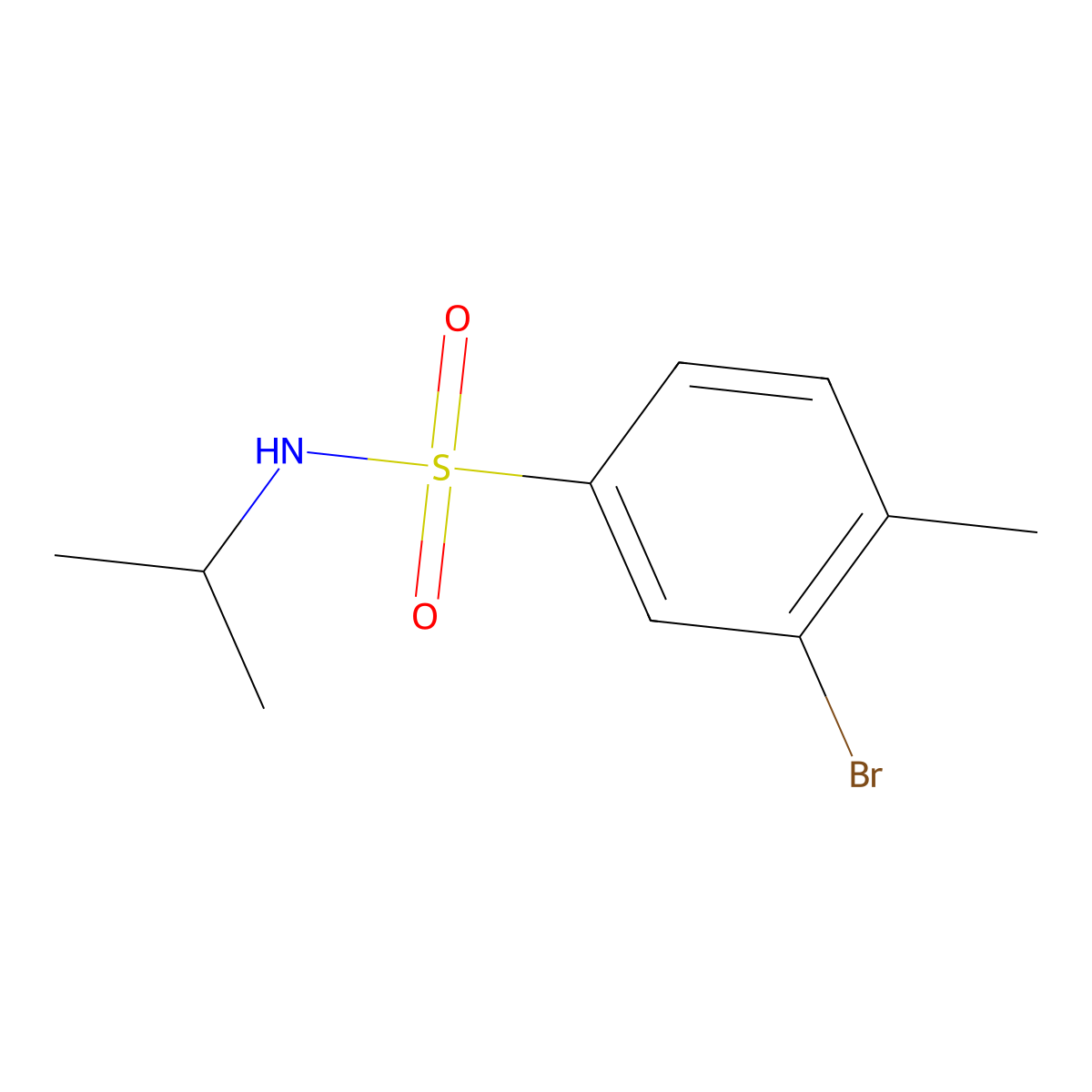 N-Isopropyl 3-bromo-4-methylbenzenesulfonamide molecular structure, CAS 850429-66-2