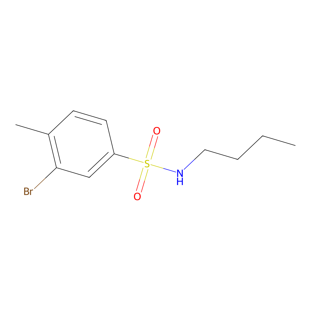 N-Butyl 3-bromo-4-methylbenzenesulfonamide molecular structure, CAS 850429-68-4