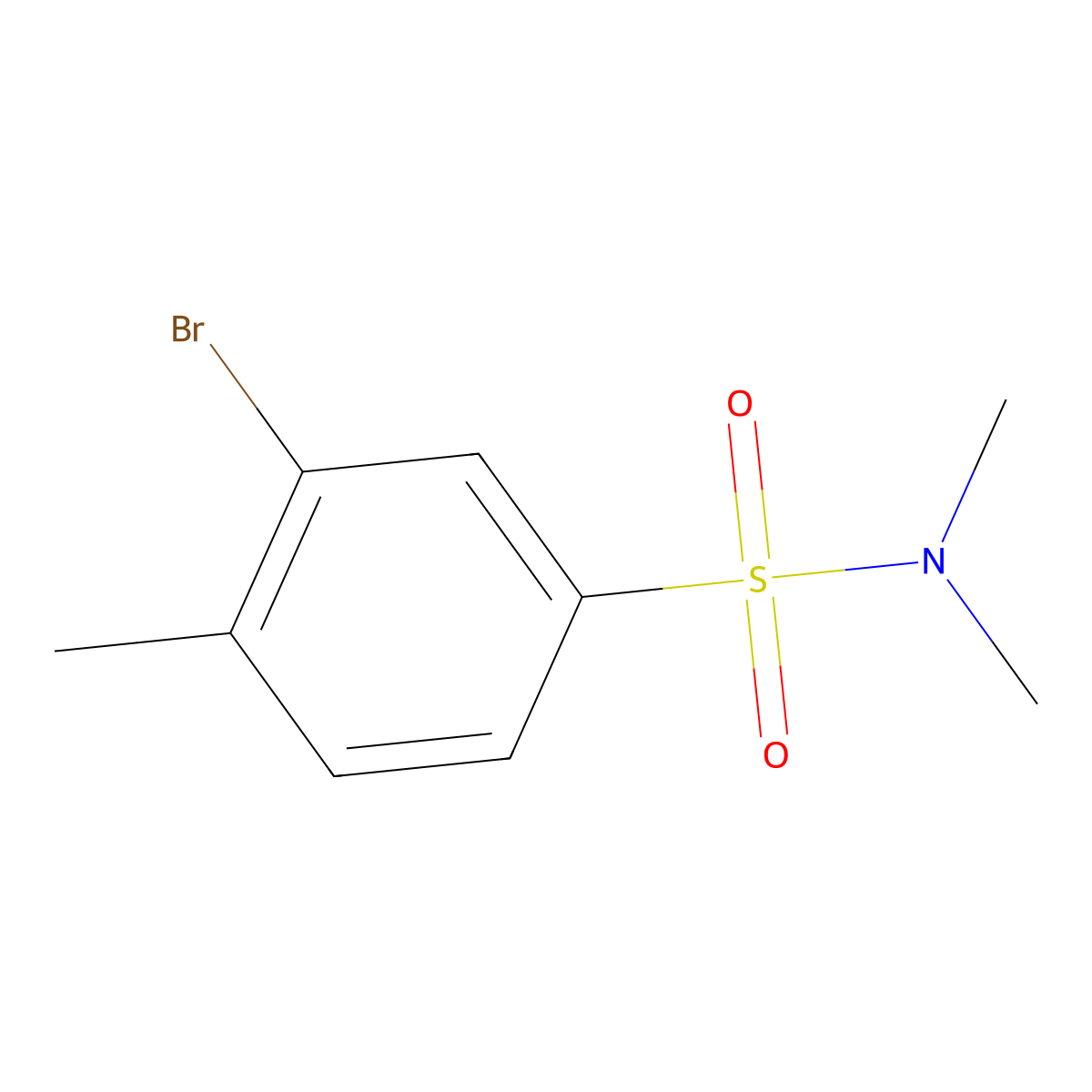N,N-Dimethyl 3-bromo-4-methylbenzenesulfonamide molecular structure, CAS 850429-72-0