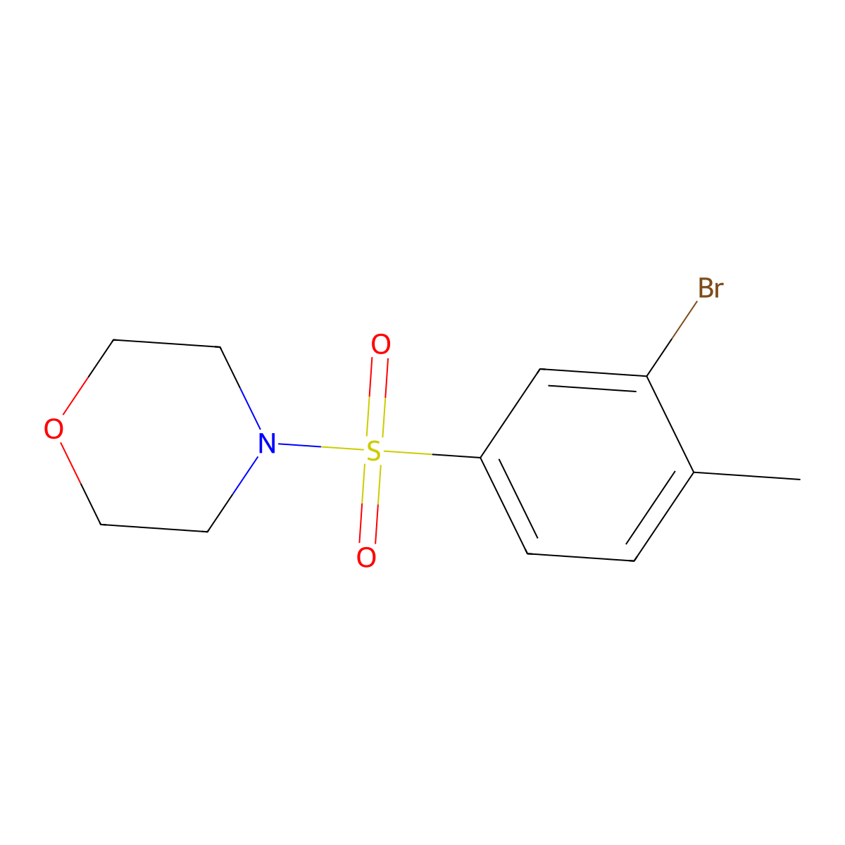 4-((3-Bromo-4-methylphenyl)sulfonyl)morpholine molecular structure, CAS 850429-74-2