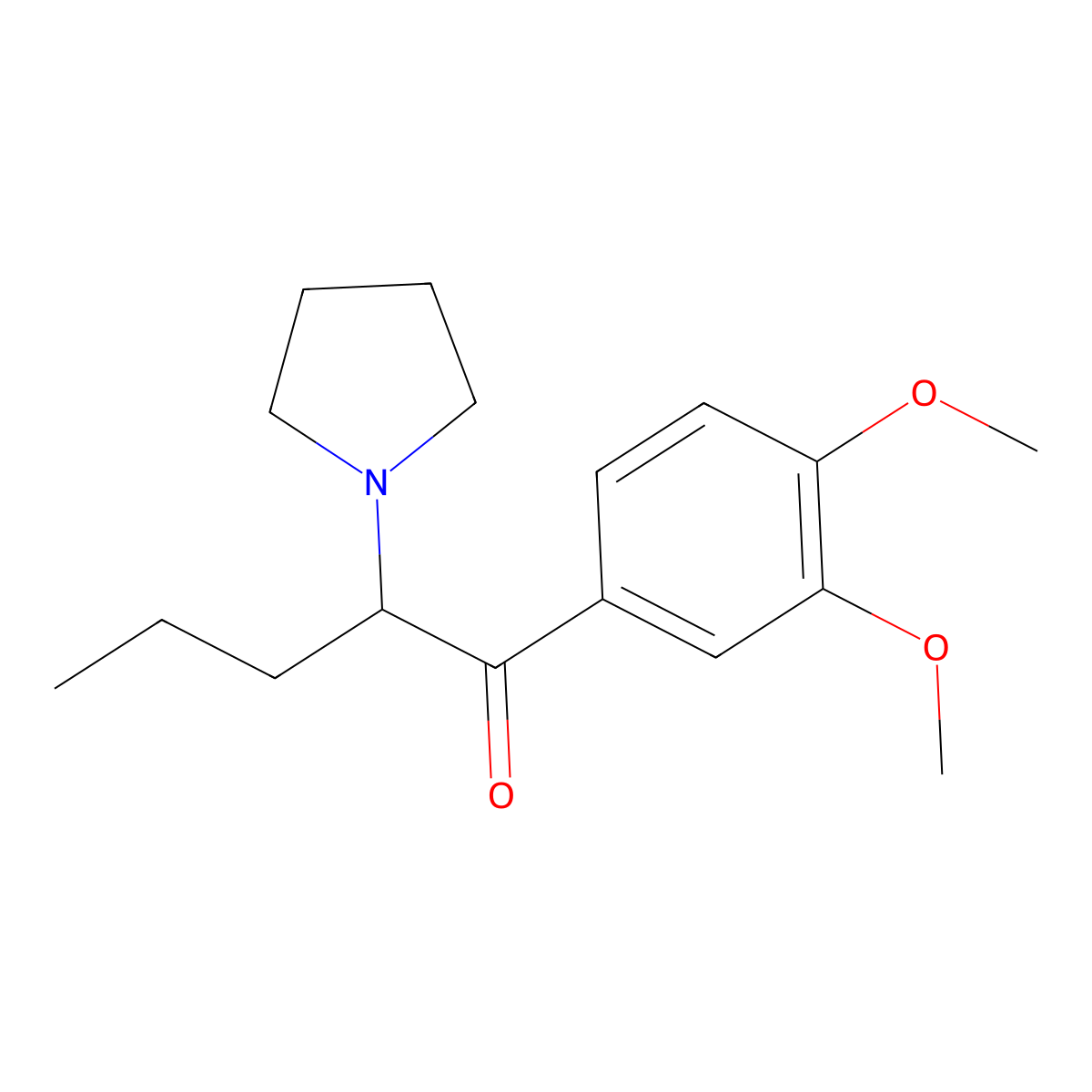 1-(3,4-Dimethoxyphenyl)-2-(1-pyrrolidinyl)-1-pentanone molecular structure, CAS 850442-84-1