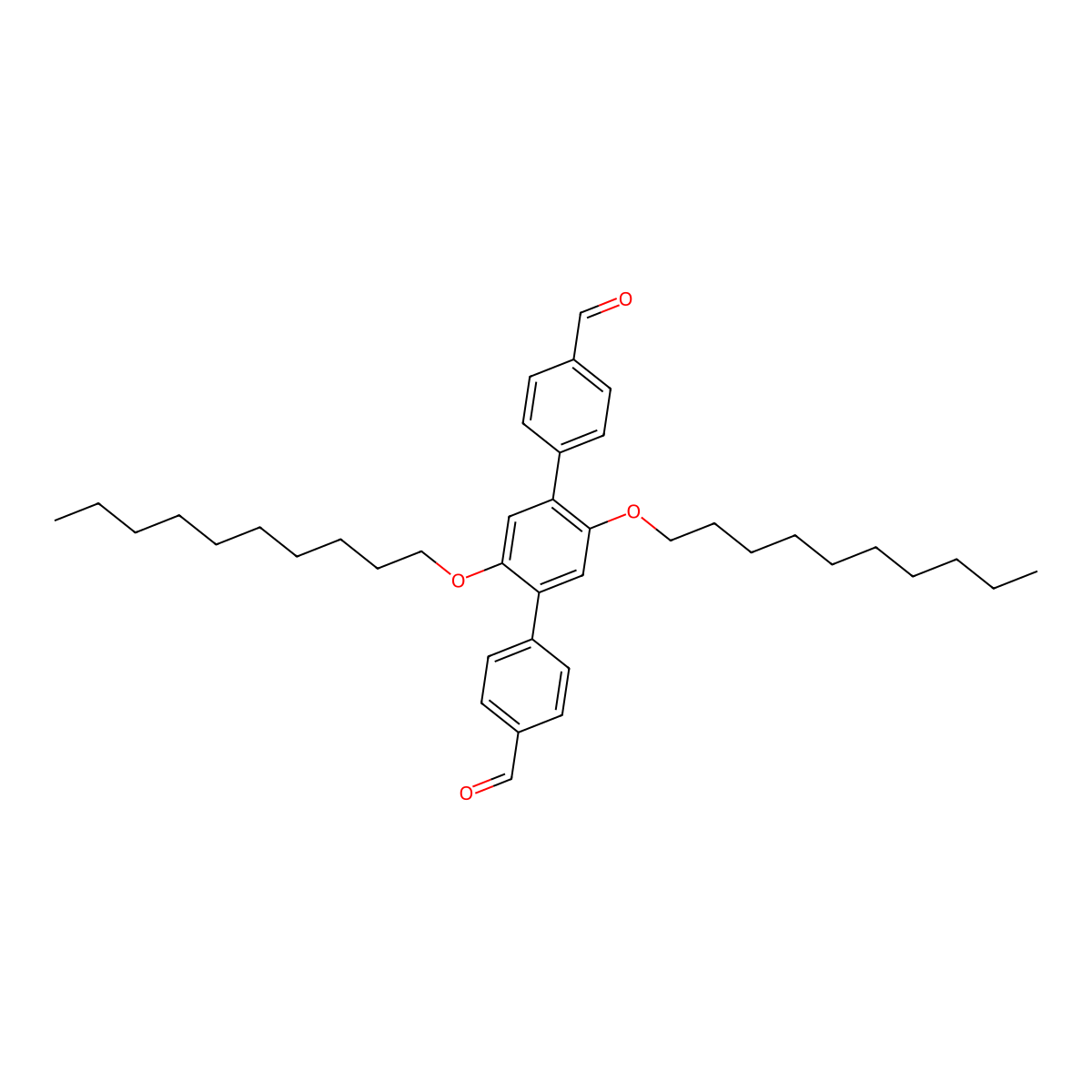 2',5'-Bis(decyloxy)-[1,1':4',1''-terphenyl]-4,4''-dicarbaldehyde molecular structure, CAS 850446-24-1