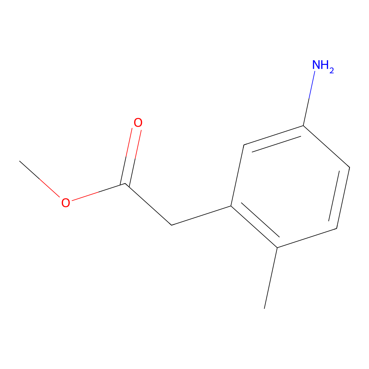 Methyl 2-(5-amino-2-methylphenyl)acetate molecular structure, CAS 850449-93-3