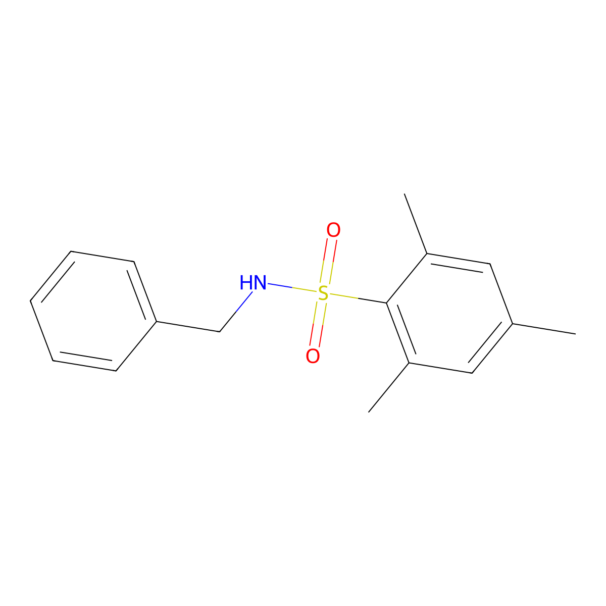 N-benzyl-2,4,6-trimethylbenzenesulfonamide molecular structure, CAS 85045-43-8
