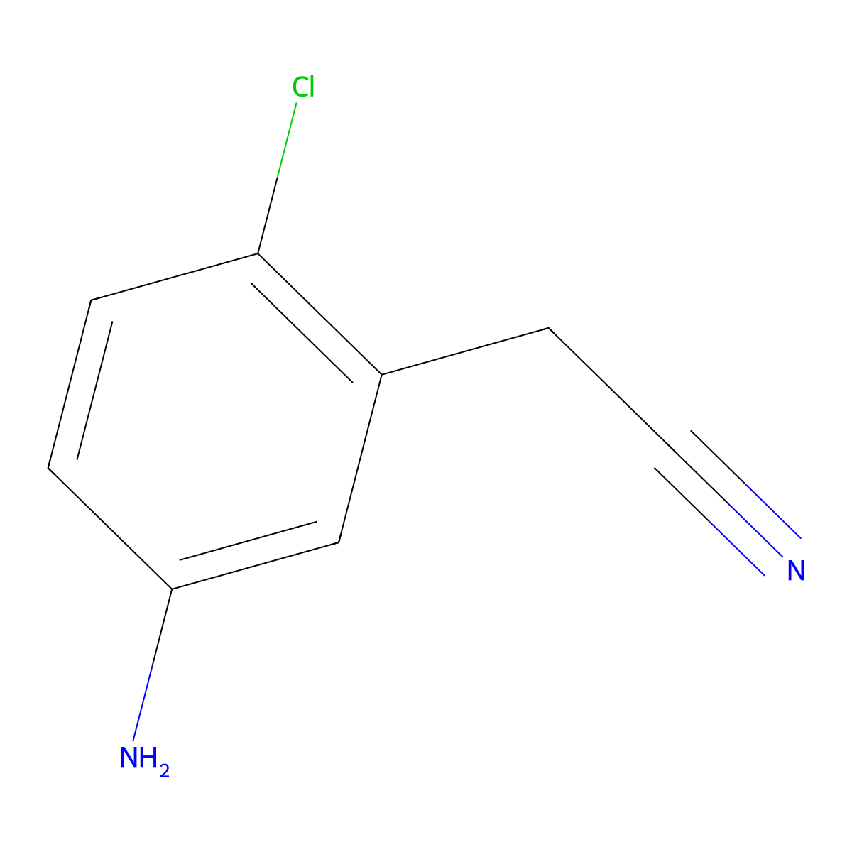 2-(5-Amino-2-chlorophenyl)acetonitrile molecular structure, CAS 850451-72-8