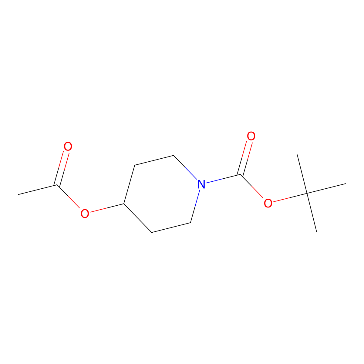 Tert-butyl 4-acetoxypiperidine-1-carboxylate molecular structure, CAS 850452-53-8