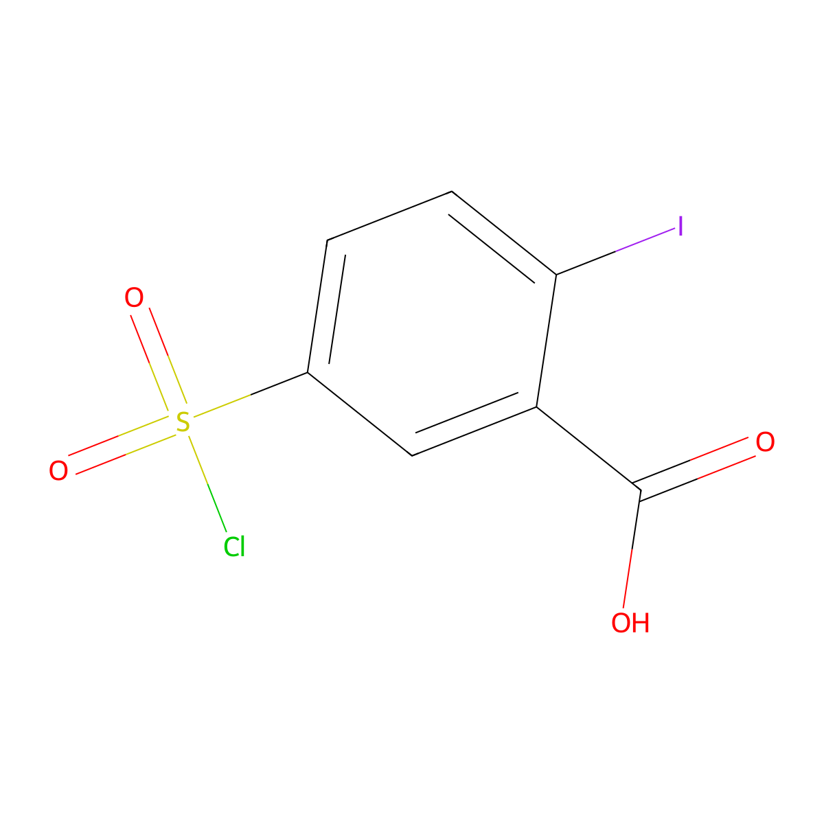5-(Chlorosulfonyl)-2-iodobenzoicacid molecular structure, CAS 850453-87-1