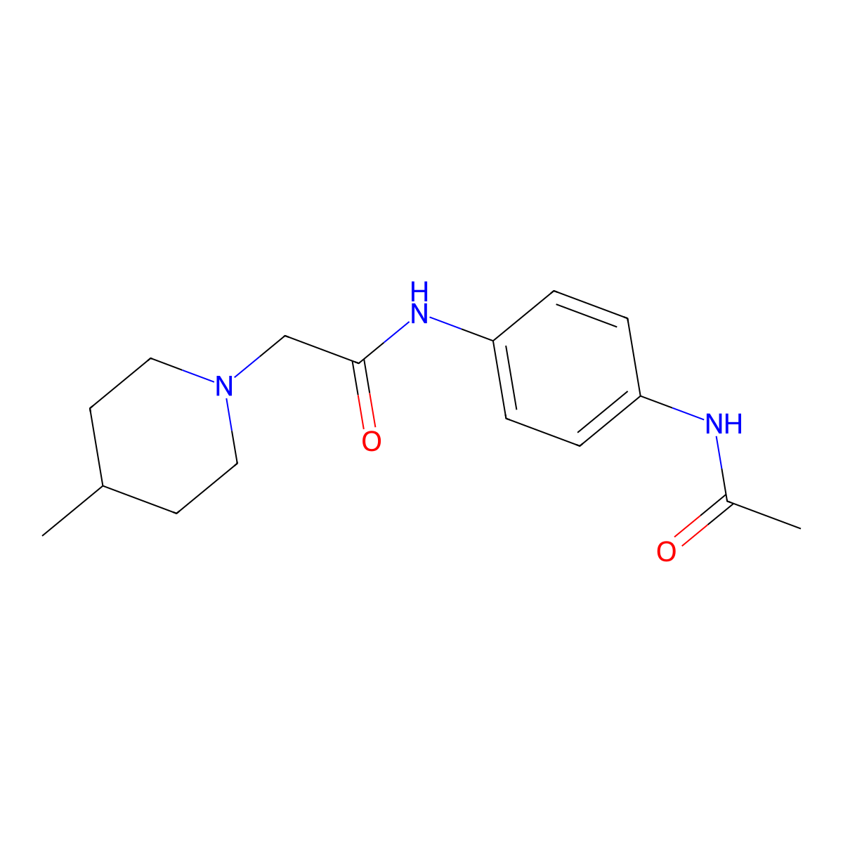 N-(4-acetamidophenyl)-2-(4-methylpiperidin-1-yl)acetamide molecular structure, CAS 850461-41-5