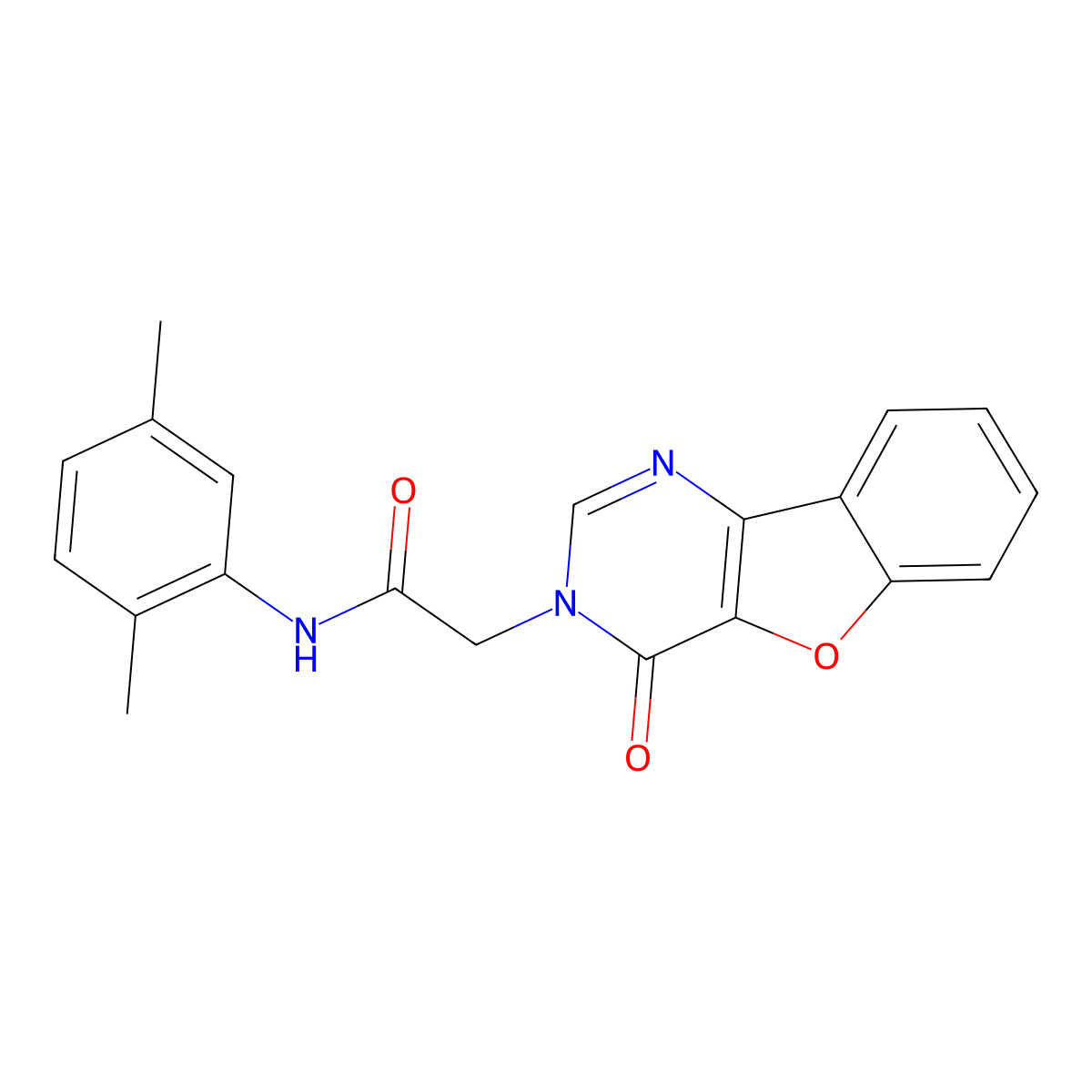 N-(2,5-dimethylphenyl)-2-(4-oxo[1]benzofuro[3,2-d]pyrimidin-3(4H)-yl)acetamide molecular structure, CAS 850462-11-2