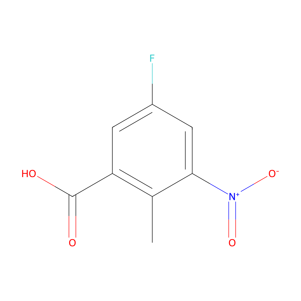 5-Fluoro-2-methyl-3-nitrobenzoic acid molecular structure, CAS 850462-64-5