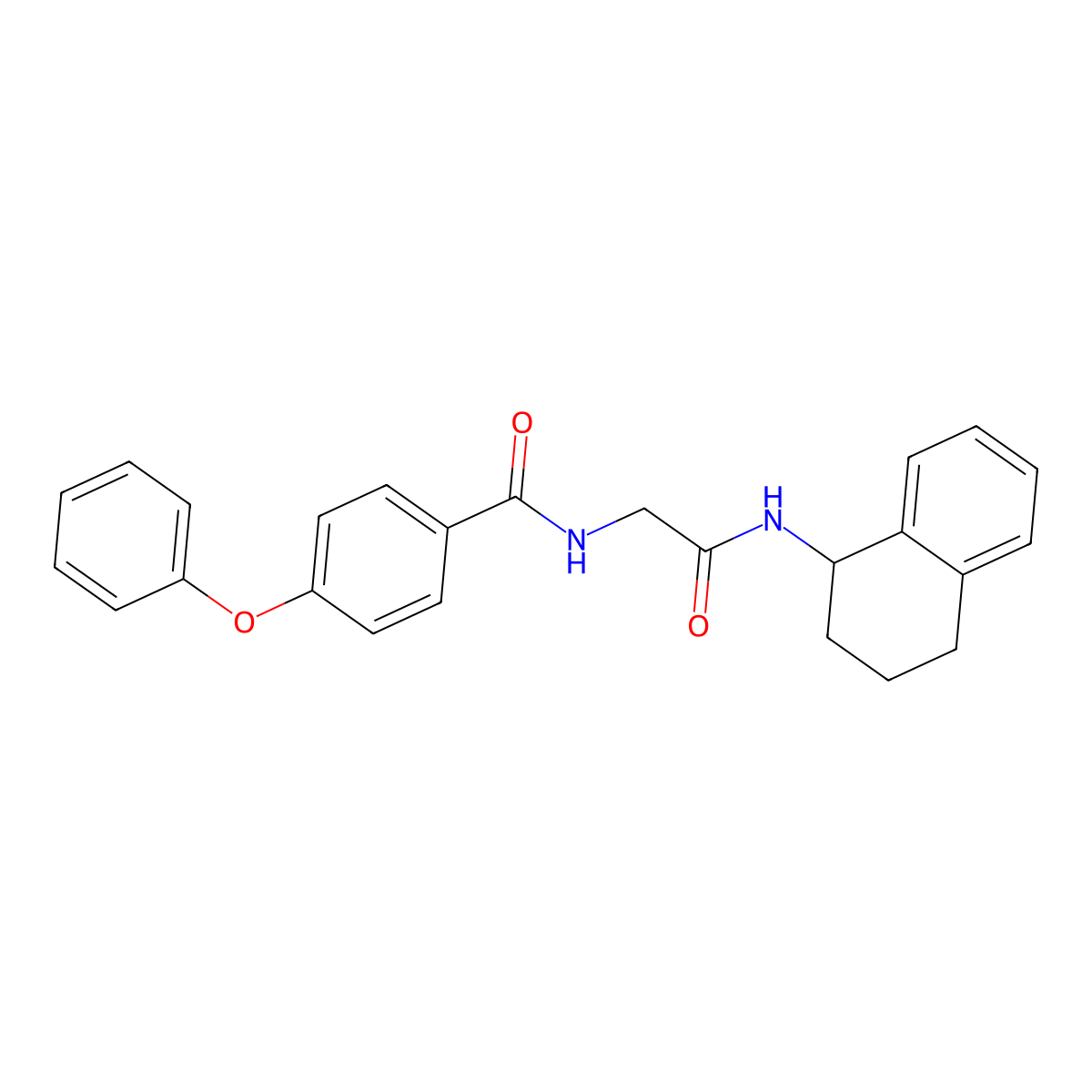 N-(2-Oxo-2-((1,2,3,4-tetrahydronaphthalen-1-yl)amino)ethyl)-4-phenoxybenzamide molecular structure, CAS 850467-77-5