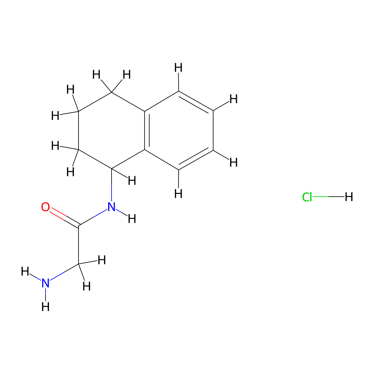 2-amino-N-(1,2,3,4-tetrahydronaphthalen-1-yl)acetamide hydrochloride molecular structure, CAS 850468-32-5