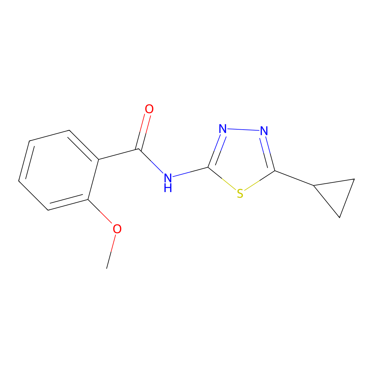 N-(5-cyclopropyl-1,3,4-thiadiazol-2-yl)-2-methoxybenzamide molecular structure, CAS 850477-93-9
