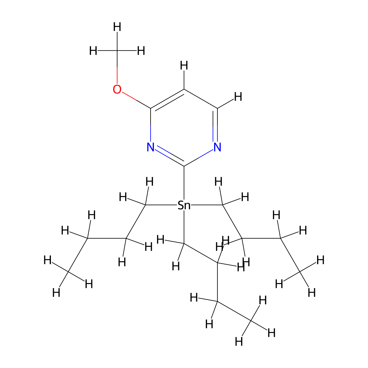 4-Methoxy-2-(tributylstannyl)pyrimidine molecular structure, CAS 850501-35-8