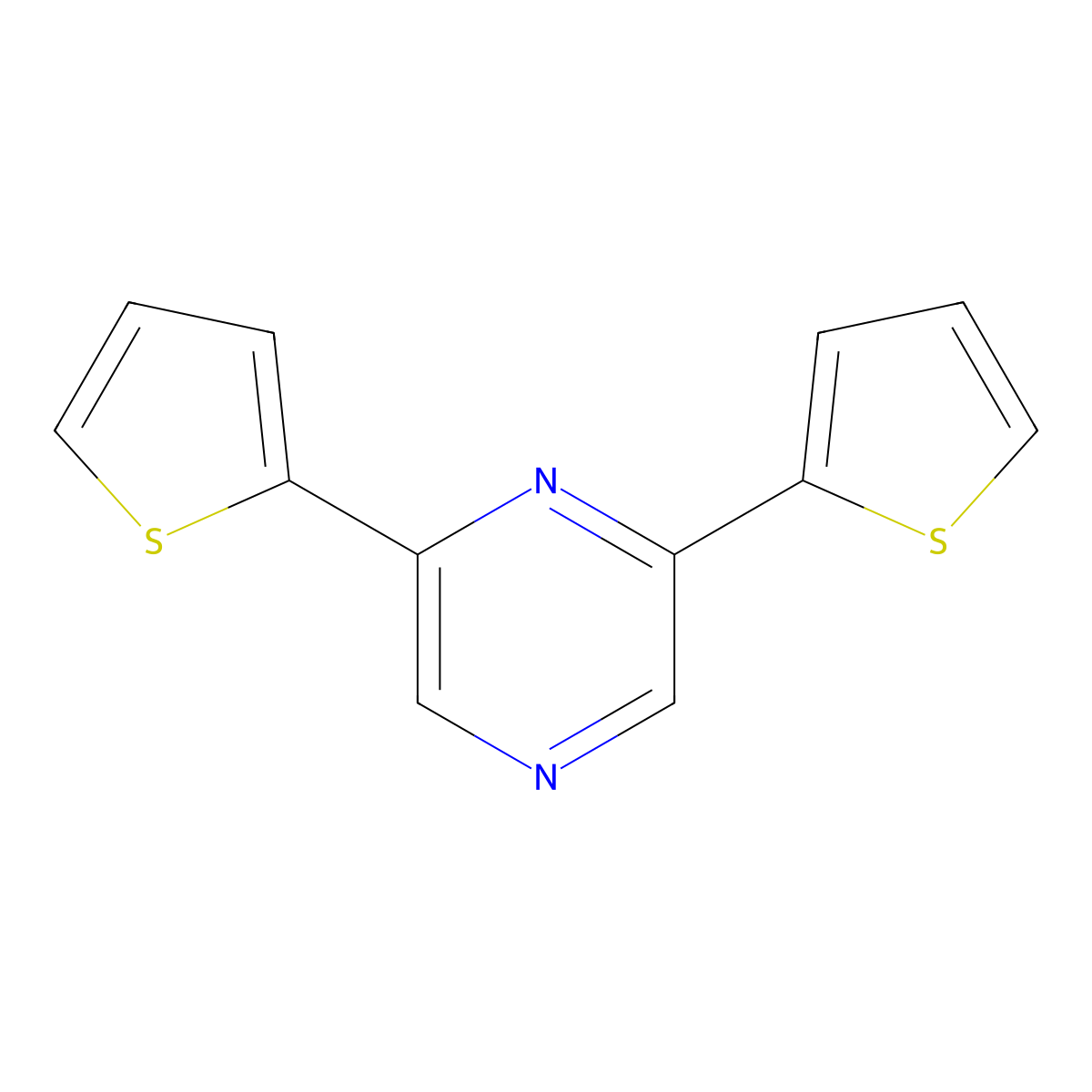2,6-Bis(thiophen-2-yl)pyrazine molecular structure, CAS 850501-55-2