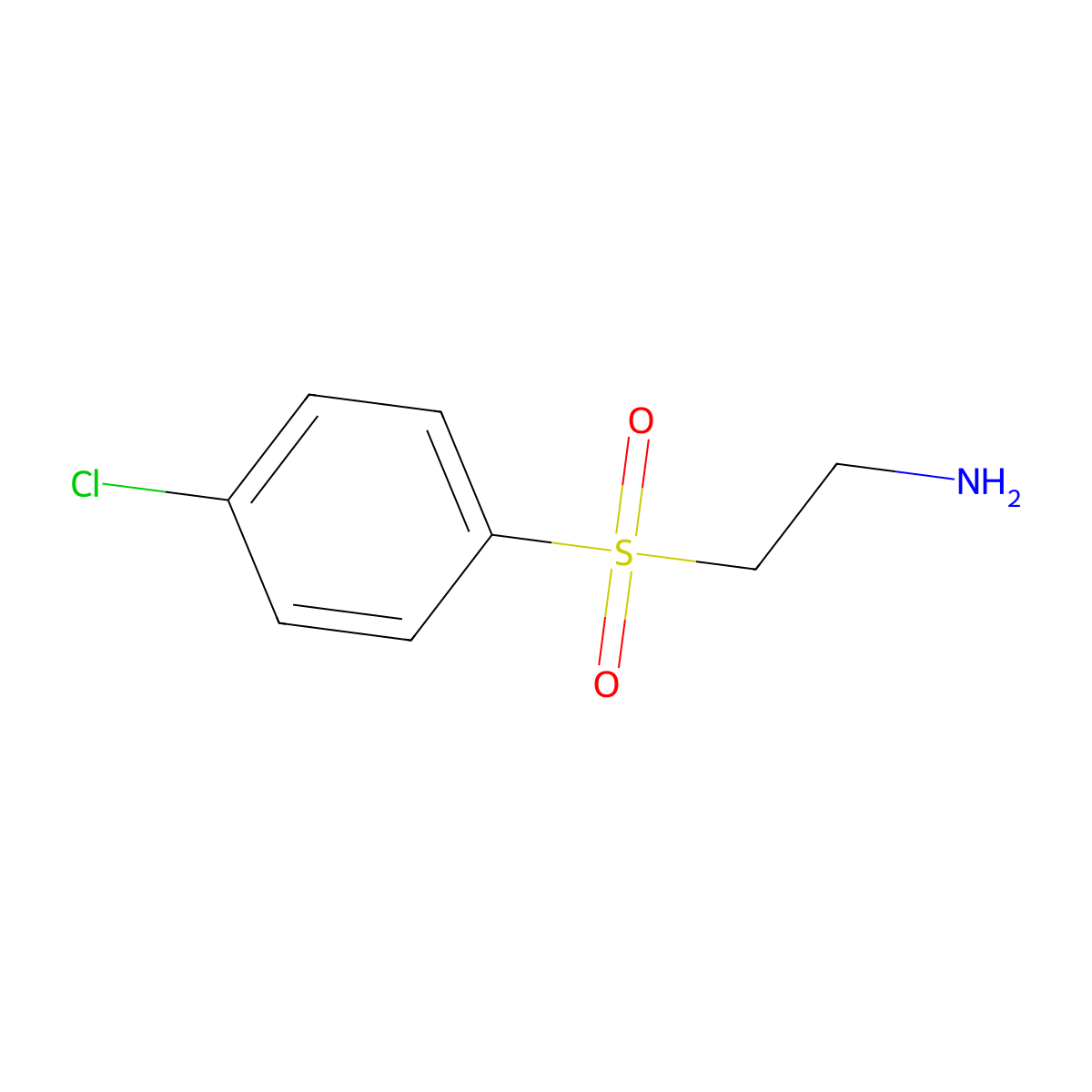 2-((4-Chlorophenyl)sulfonyl)ethanamine molecular structure, CAS 85052-87-5
