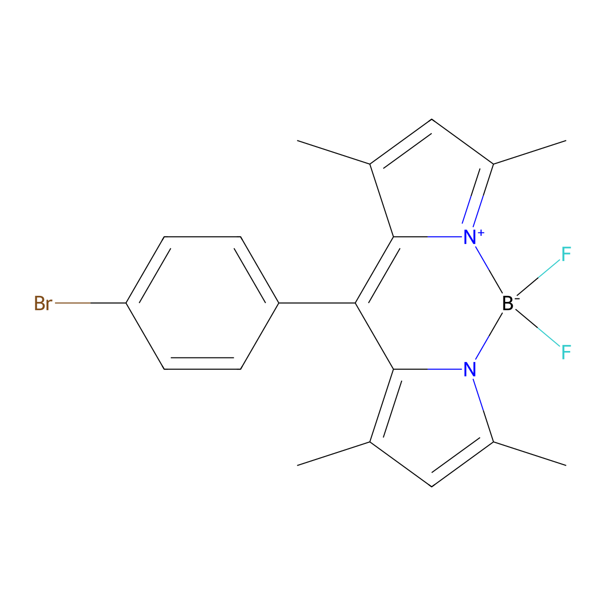 8-(4-Bromophenyl)-4,4-difluoro-1,3,5,7-tetramethyl-4-bora-3a,4a-diaza-s-indacene molecular structure, CAS 850534-66-6