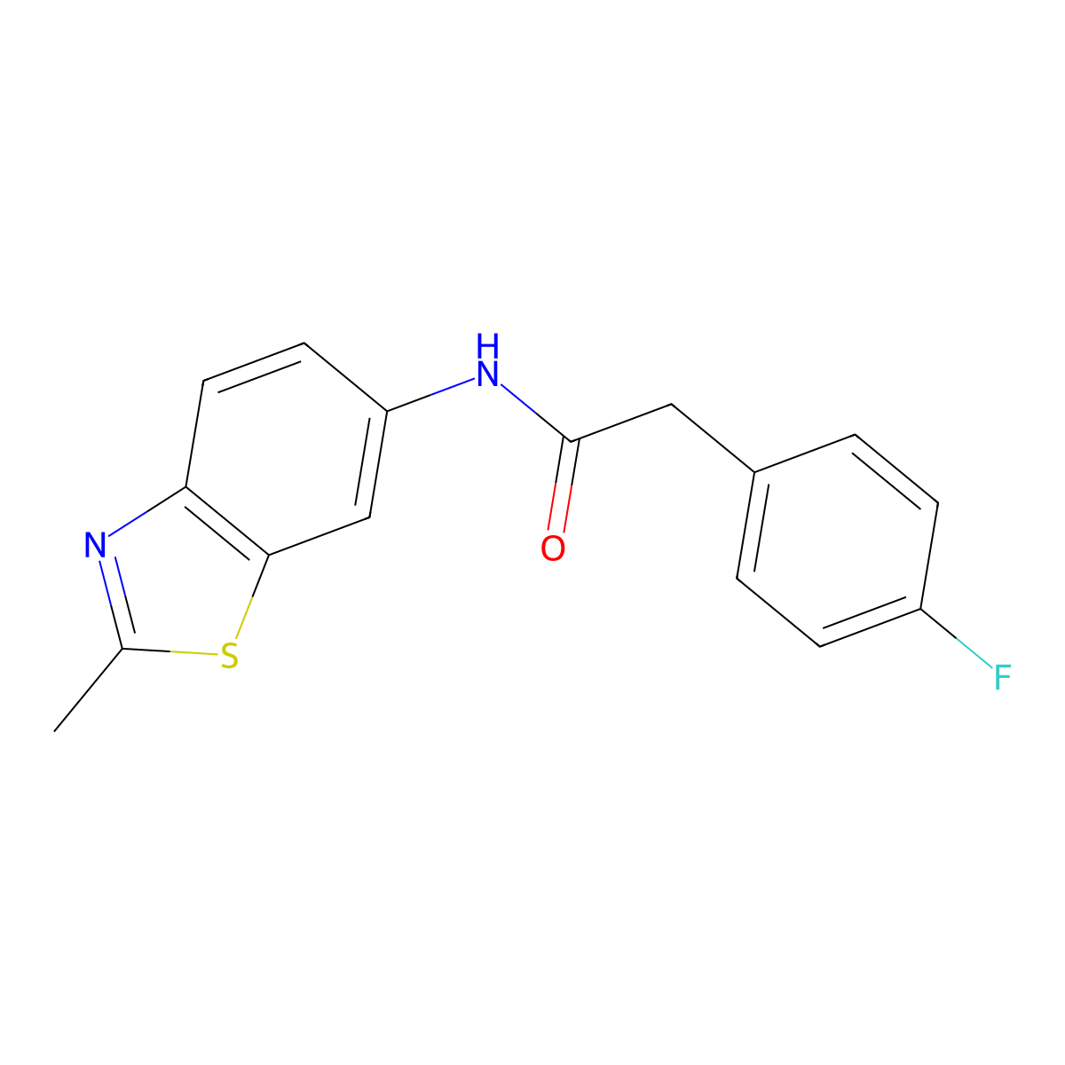 2-(4-fluorophenyl)-N-(2-methyl-1,3-benzothiazol-6-yl)acetamide molecular structure, CAS 850540-76-0