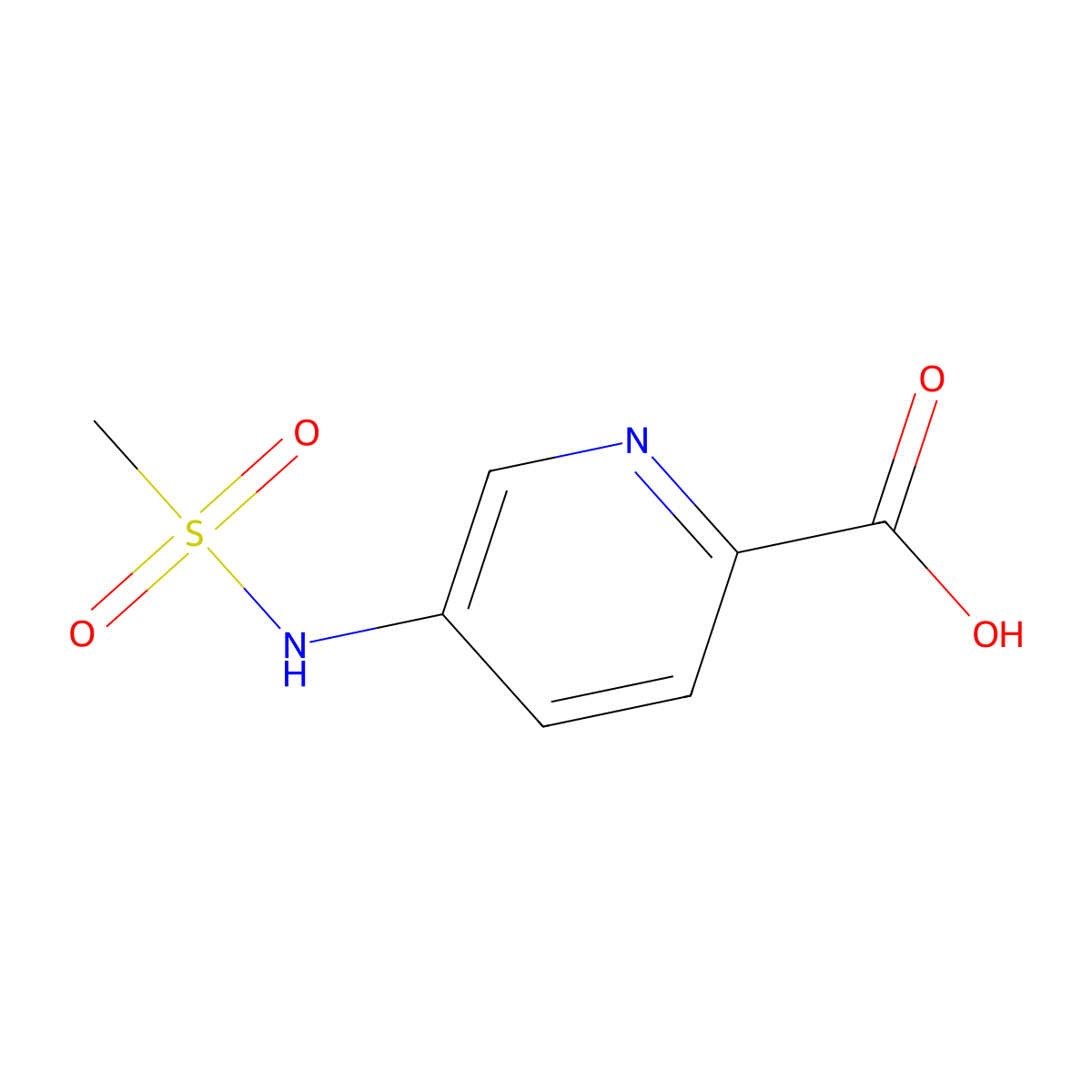 5-Methanesulfonamidopyridine-2-carboxylic acid molecular structure, CAS 850544-12-6