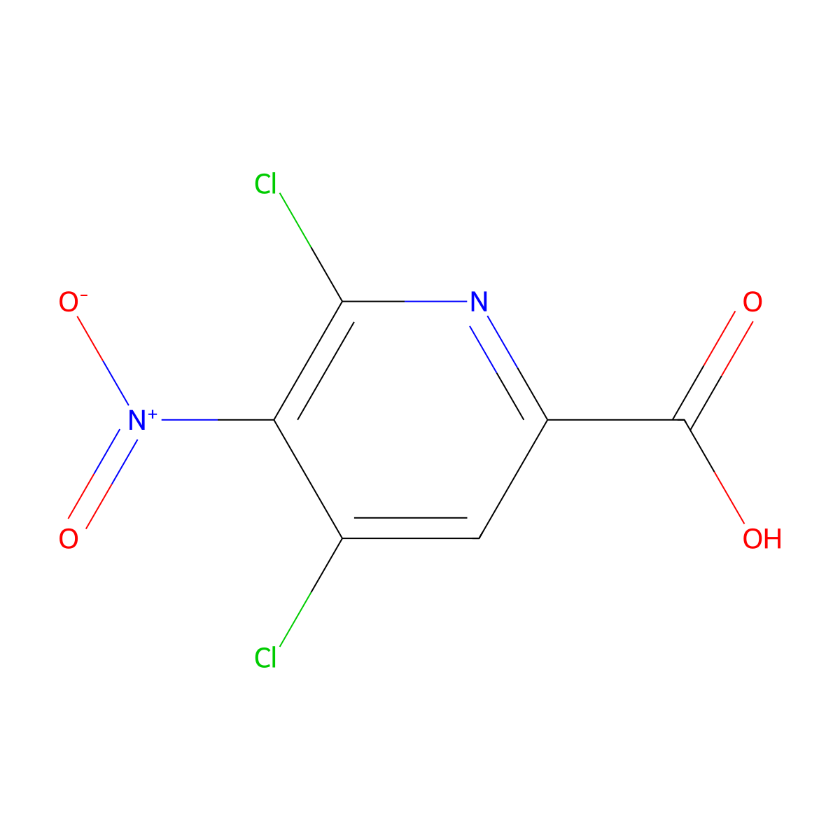 4,6-Dichloro-5-nitro-2-pyridinecarboxylic acid molecular structure, CAS 850544-26-2