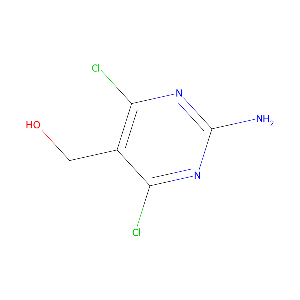 (2-Amino-4,6-dichloropyrimidin-5-yl)methanol molecular structure, CAS 850554-81-3
