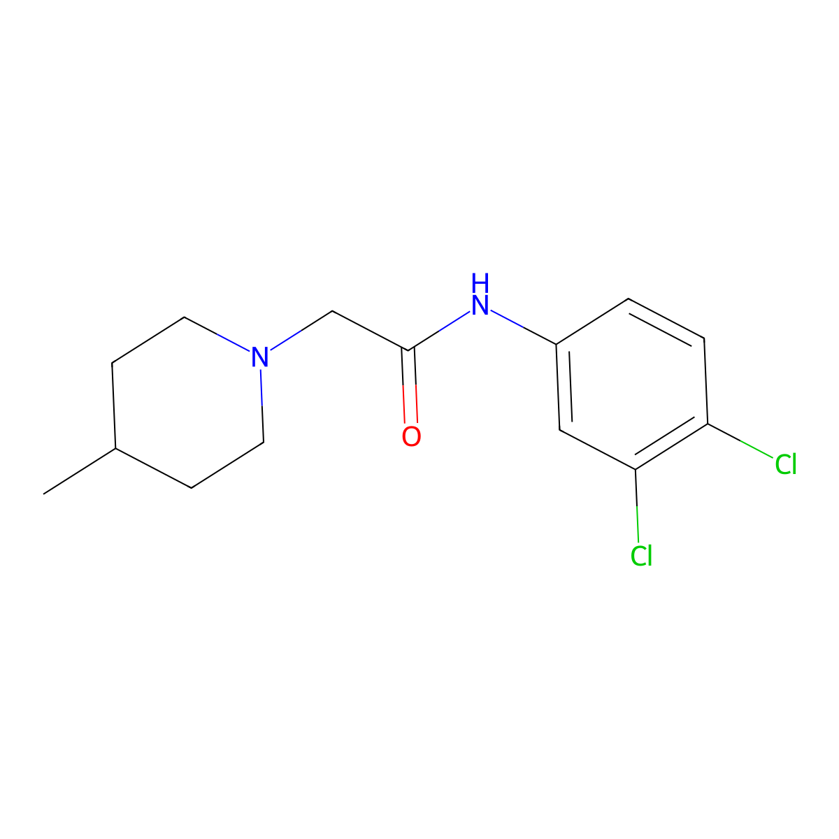 N-(3,4-dichlorophenyl)-2-(4-methyl-1-piperidinyl)acetamide molecular structure, CAS 850555-17-8