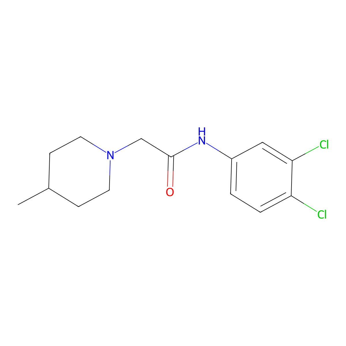 N-(3,4-dichlorophenyl)-2-(4-methyl-1-piperidinyl)acetamide molecular structure, CAS 850555-17-8