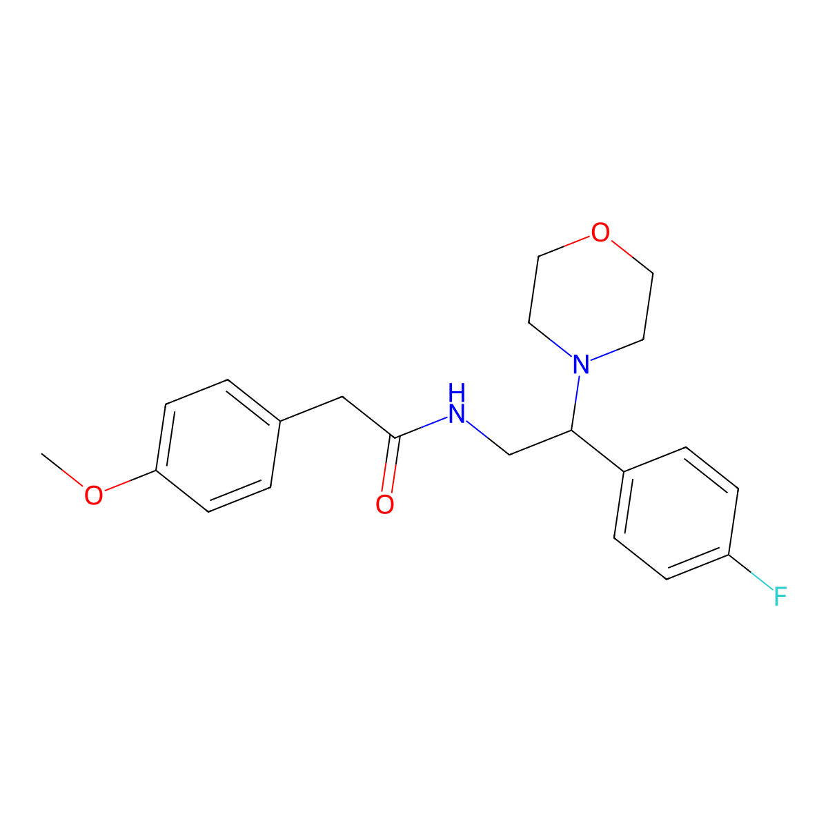 N-(2-(4-fluorophenyl)-2-morpholinoethyl)-2-(4-methoxyphenyl)acetamide molecular structure, CAS 850557-03-8