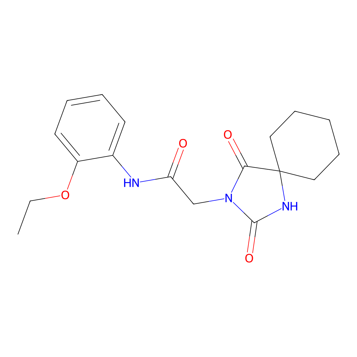2-(2,4-dioxo-1,3-diazaspiro[4.5]decan-3-yl)-N-(2-ethoxyphenyl)acetamide molecular structure, CAS 850558-39-3