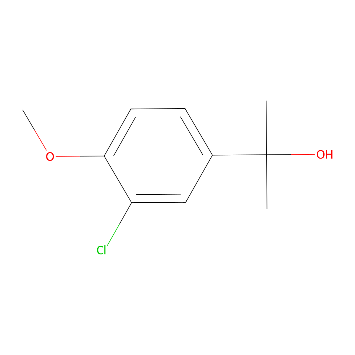 2-(3-Chloro-4-methoxyphenyl)propan-2-ol molecular structure, CAS 850564-09-9