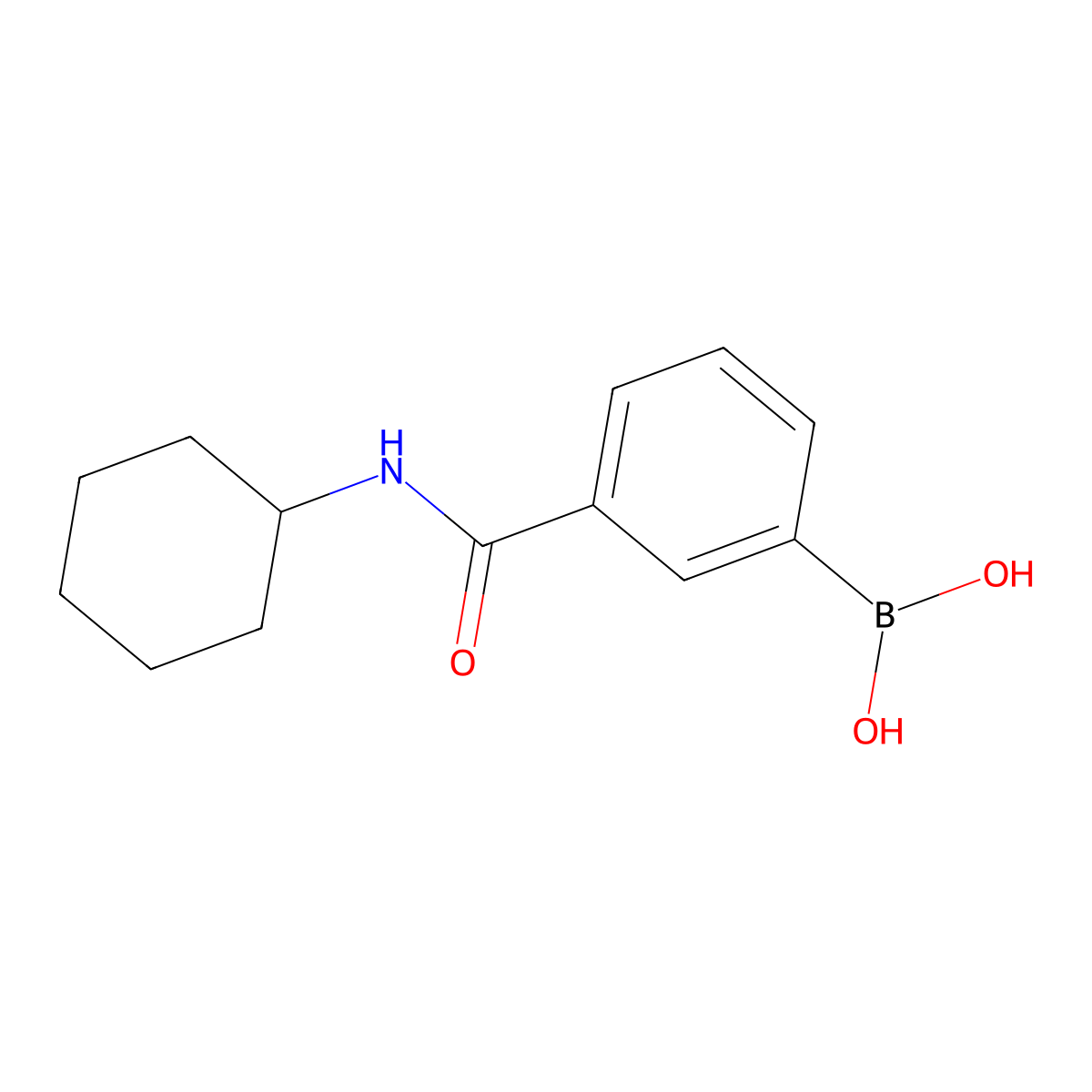 3-(Cyclohexylaminocarbonyl)phenylboronic acid molecular structure, CAS 850567-25-8