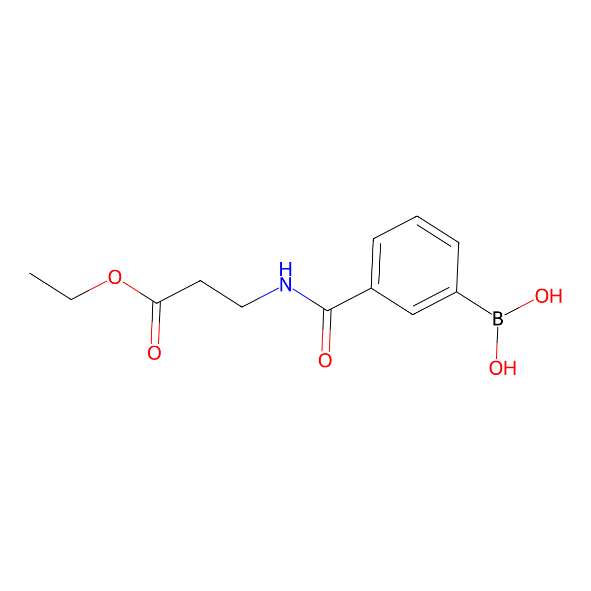 Ethyl 3-(3-boronobenzamido)propanoate molecular structure, CAS 850567-28-1