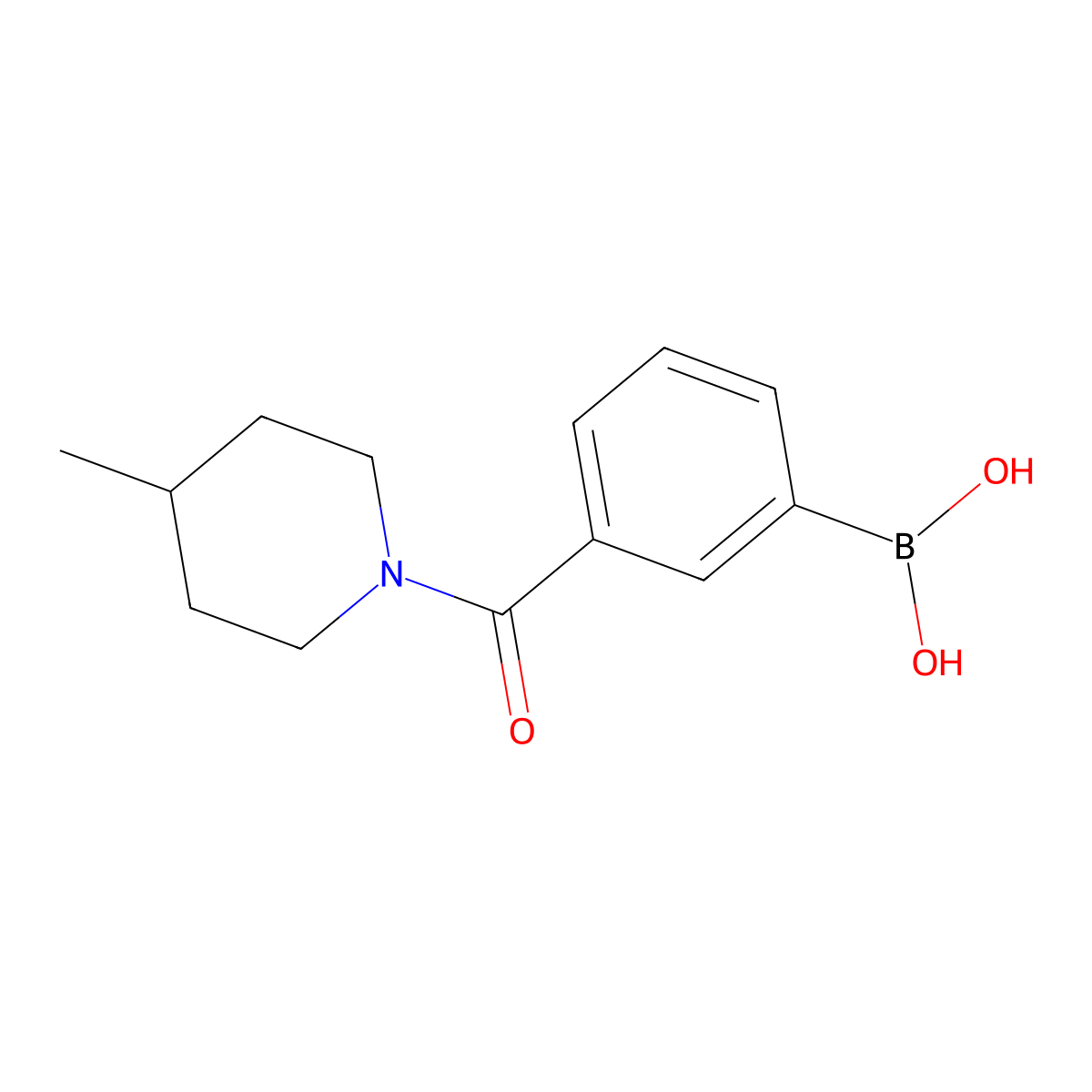 (3-(4-Methylpiperidine-1-carbonyl)phenyl)boronic acid molecular structure, CAS 850567-30-5