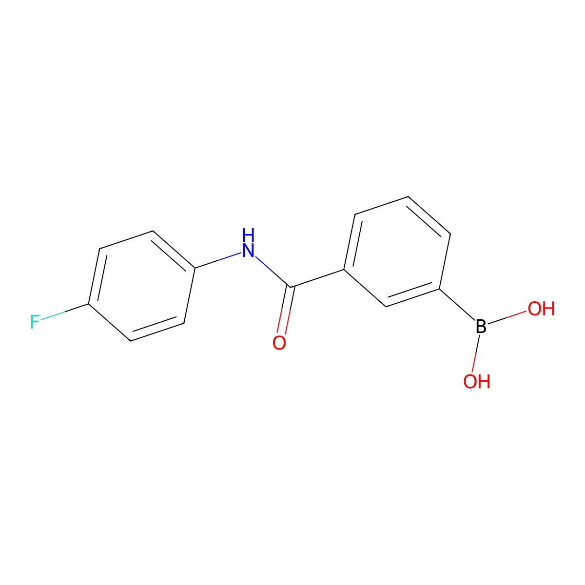 3-((4-Fluorophenyl)aminocarbonyl)benzeneboronic acid molecular structure, CAS 850567-35-0