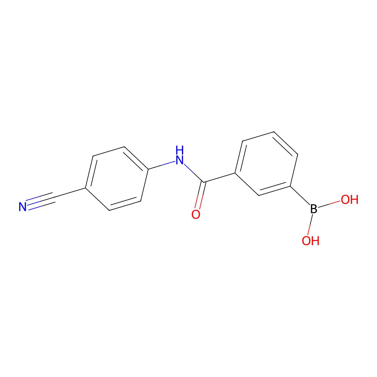 3-((4-Cyanophenyl)aminocarbonyl)benzeneboronic acid molecular structure, CAS 850567-36-1