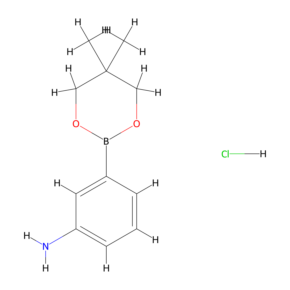 3-(5,5-Dimethyl-1,3,2-dioxaborinan-2-yl)aniline hydrochloride molecular structure, CAS 850567-43-0