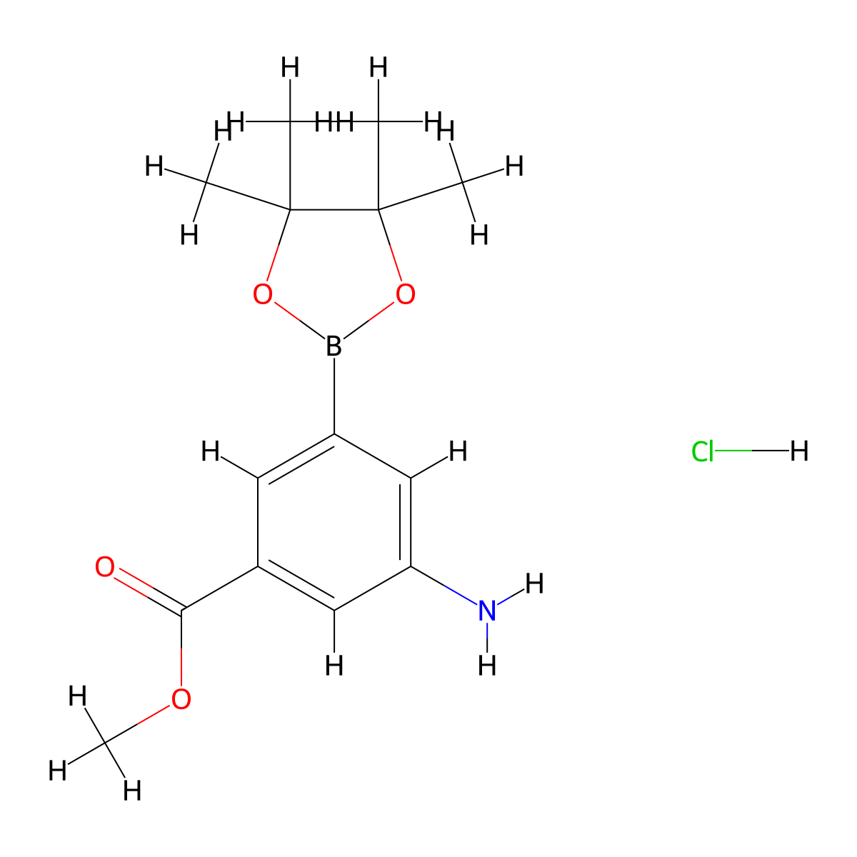 Methyl 3-amino-5-(4,4,5,5-tetramethyl-1,3,2-dioxaborolan-2-yl)benzoate hydrochloride molecular structure, CAS 850567-50-9