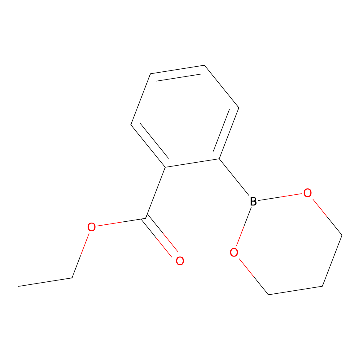 Ethyl 2-(1,3,2-dioxaborinan-2-yl)benzoate molecular structure, CAS 850567-60-1
