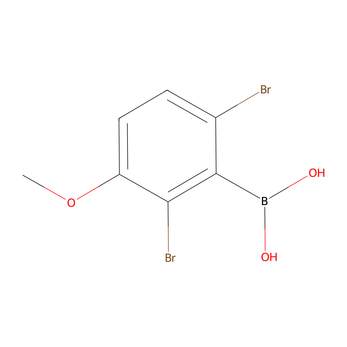 2,6-Dibromo-3-methoxyphenylboronic acid molecular structure, CAS 850567-93-0