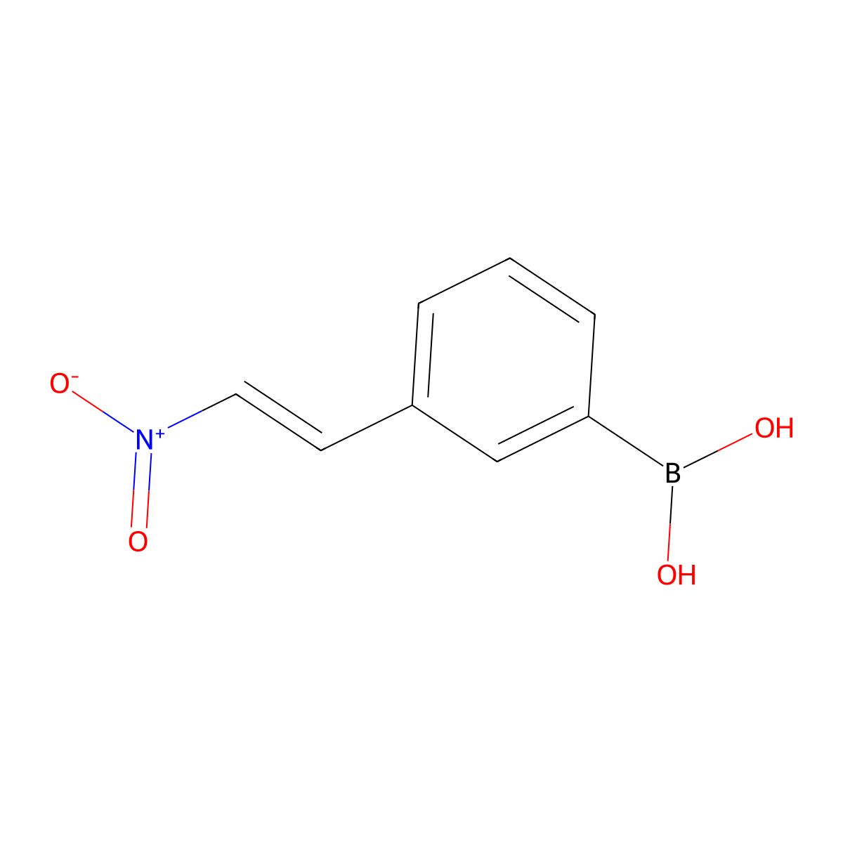 (E)-(3-(2-Nitrovinyl)phenyl)boronic acid molecular structure, CAS 850567-99-6