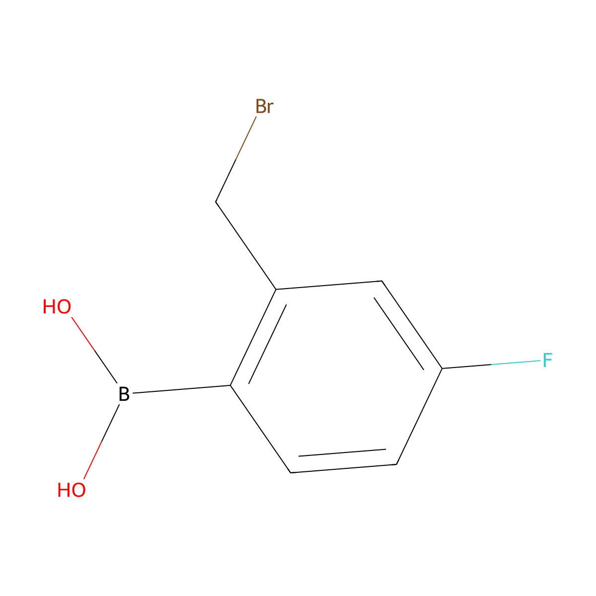 (2-(Bromomethyl)-4-fluorophenyl)boronic acid molecular structure, CAS 850568-01-3