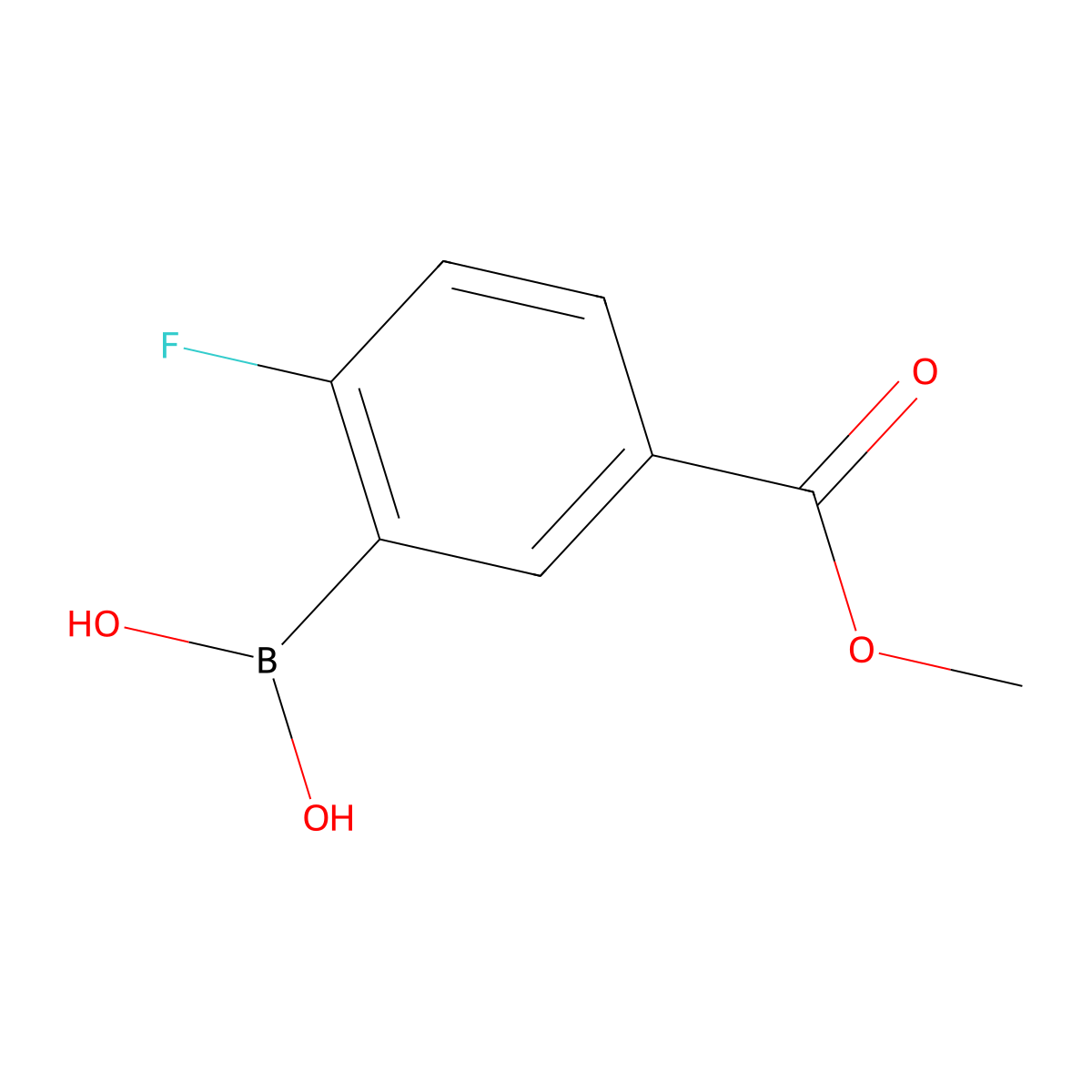 2-Fluoro-5-(methoxycarbonyl)benzeneboronic acid molecular structure, CAS 850568-04-6