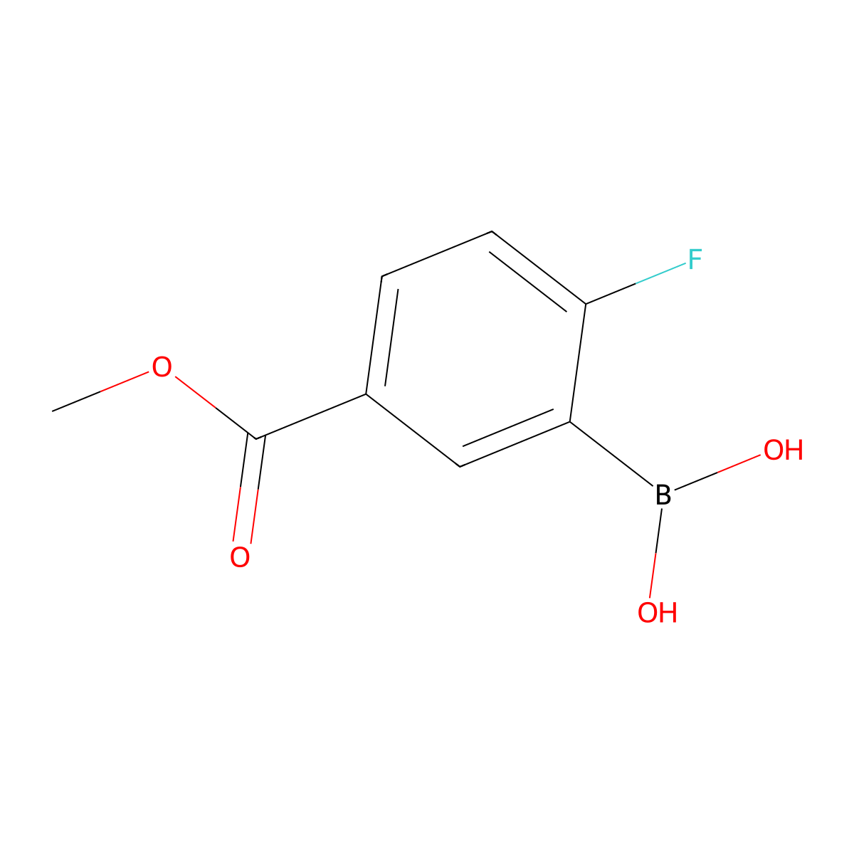 2-Fluoro-5-(methoxycarbonyl)benzeneboronic acid molecular structure, CAS 850568-04-6