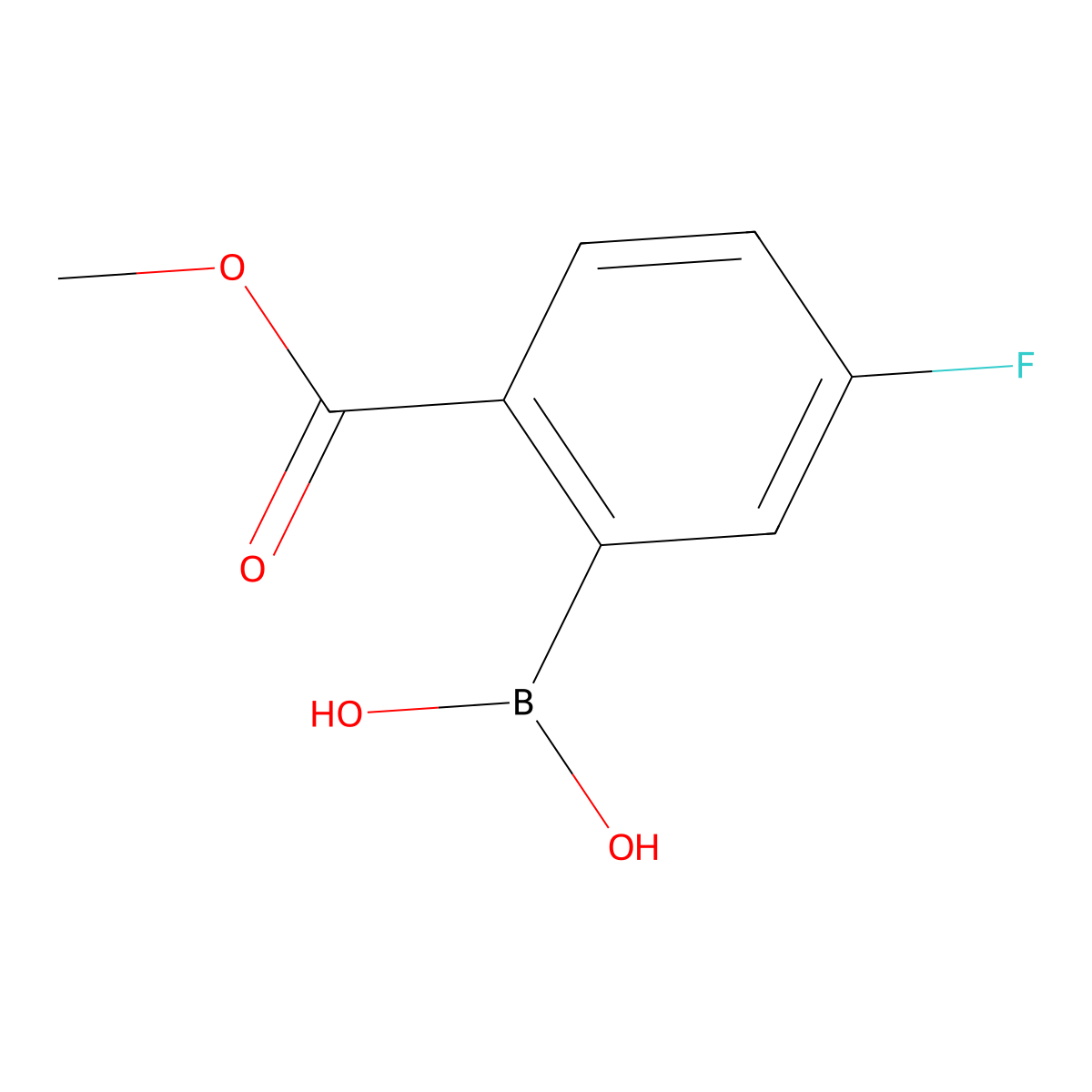 5-Fluoro-2-methoxycarbonylphenylboronic acid molecular structure, CAS 850568-05-7