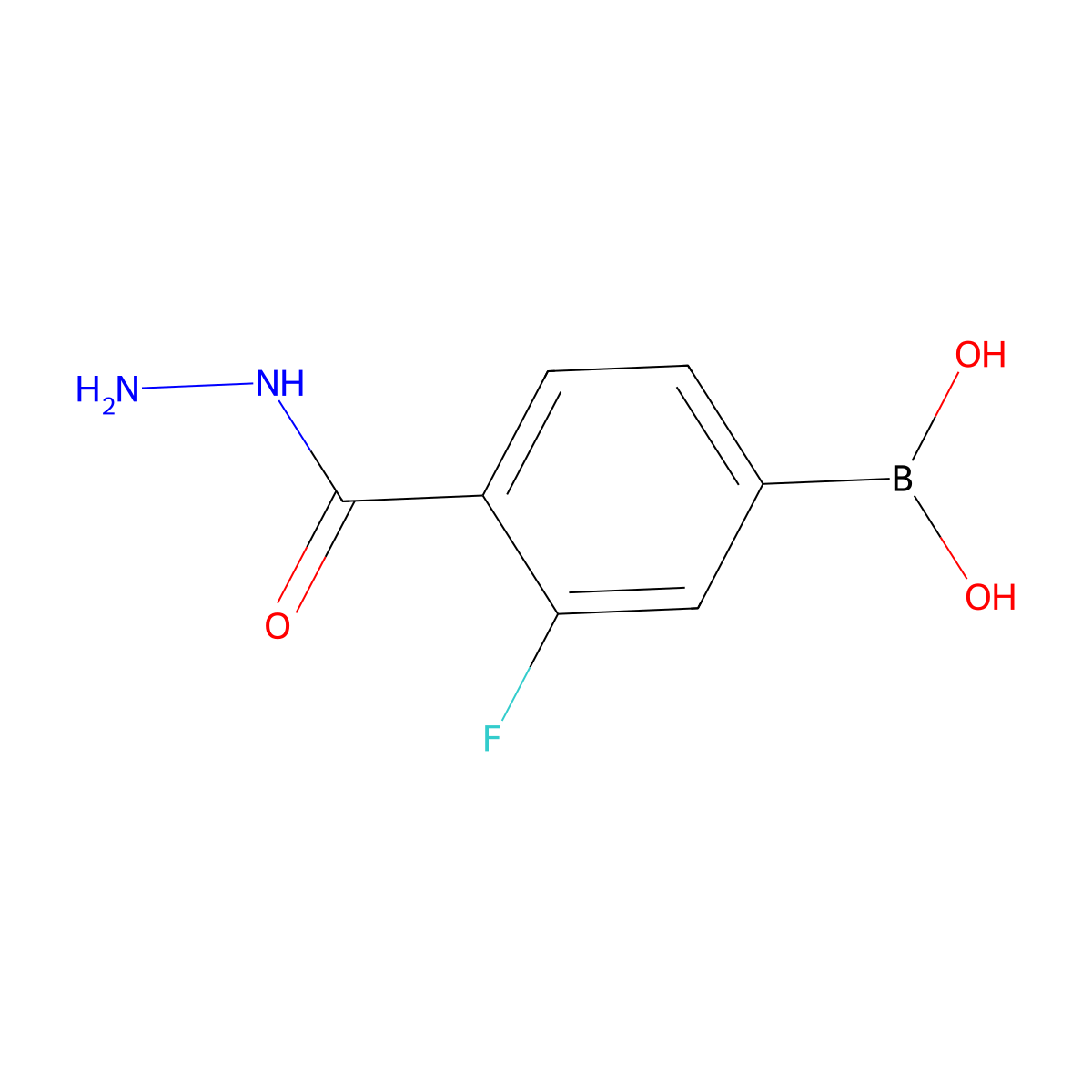 (3-Fluoro-4-(hydrazinecarbonyl)phenyl)boronic acid molecular structure, CAS 850568-06-8