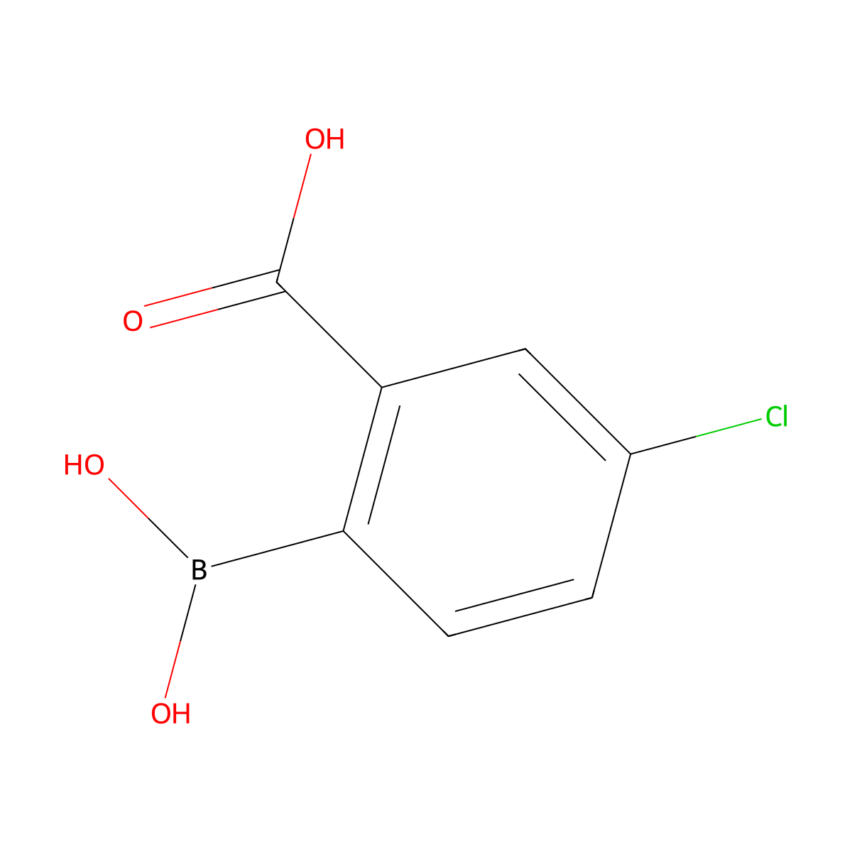 2-Borono-5-chlorobenzoic acid molecular structure, CAS 850568-07-9