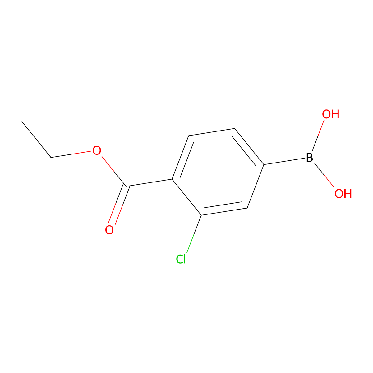 3-Chloro-4-(ethoxycarbonyl)benzeneboronic acid molecular structure, CAS 850568-11-5