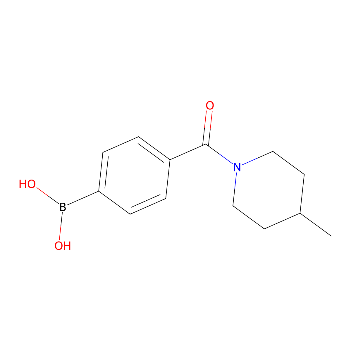 4-(4-Methylpiperidine-1-carbonyl)phenylboronic acid molecular structure, CAS 850568-21-7