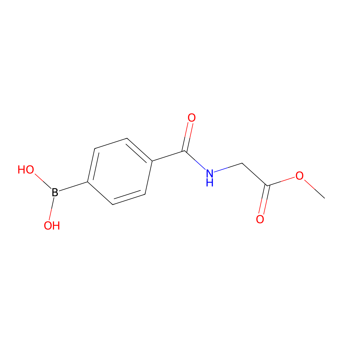 Methyl (4-boronobenzoylamino)acetate molecular structure, CAS 850568-24-0